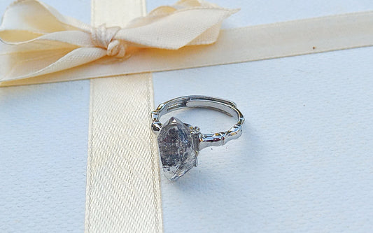 Prsten „Crystal Energy“ s Herkimerským diamantem – Chirurgická ocel