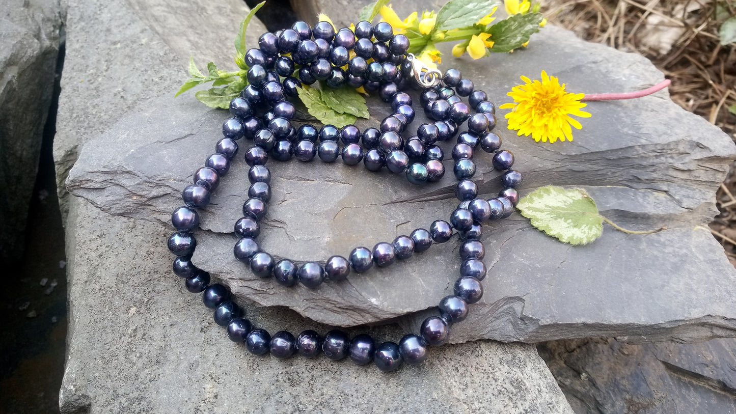 Luxusní náhrdelník z Tahitských perel „Black Orchid“ – 123 cm