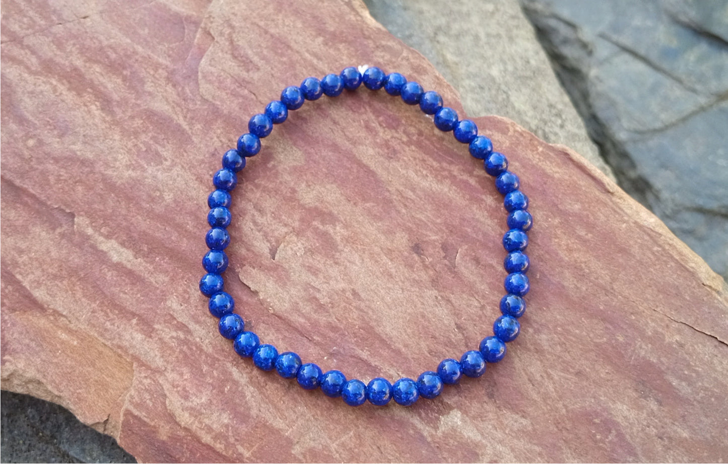 Jemný pružný náramek z lapis lazuli (3 mm)