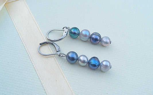 Náušnice s říčními perlami na chirurgické oceli