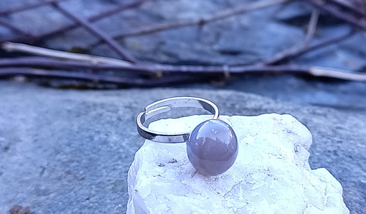 Elegantní prsten s přírodním achátem – Chirurgická ocel