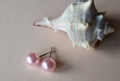 Elegantní perlové náušnice pecky, chirurgická ocel