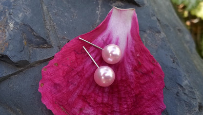 Elegantní perlové náušnice pecky, chirurgická ocel