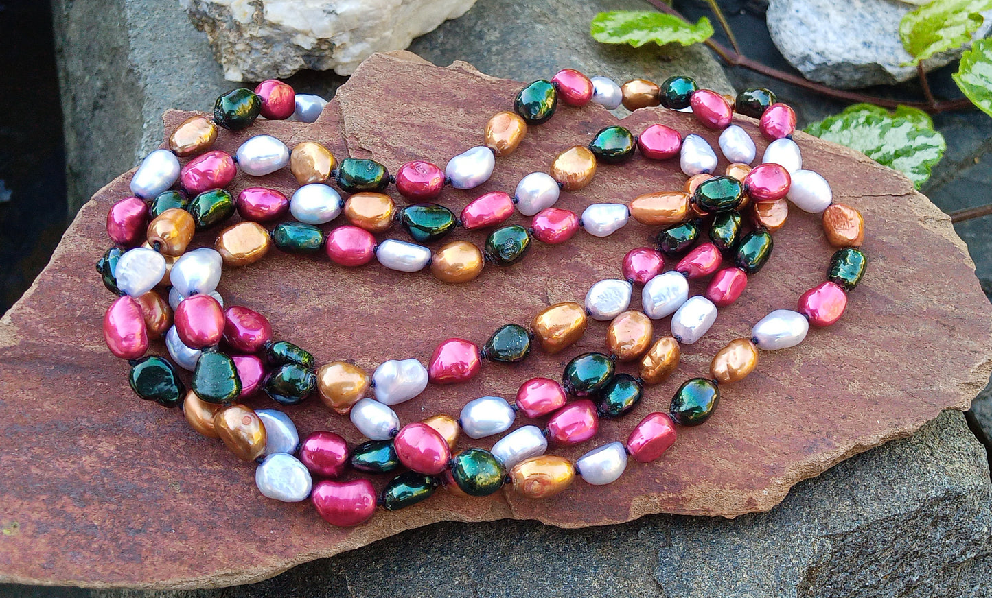 Extra dlouhý perlový náhrdelník „Multicolor“ – 127 cm čisté elegance