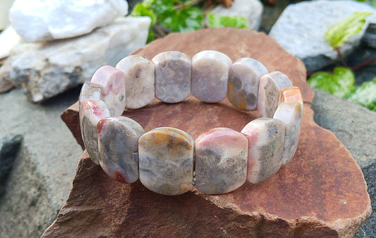 Jedinečný pružný náramek: Fosilní korálový jaspis