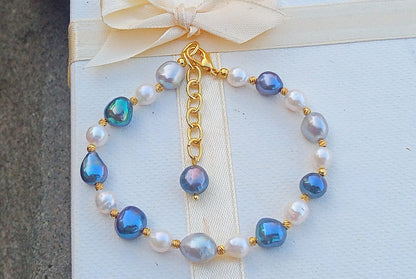 Hravá elegance: Náramek z říčních perel s dotekem 24k zlata
