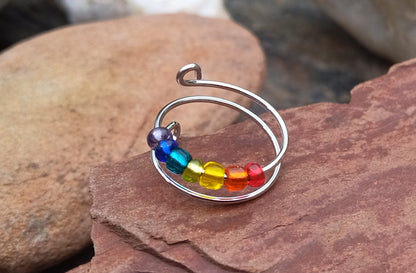 🌈 Duhový antistresový prsten z chirurgické oceli