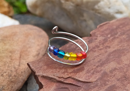 🌈 Duhový antistresový prsten z chirurgické oceli