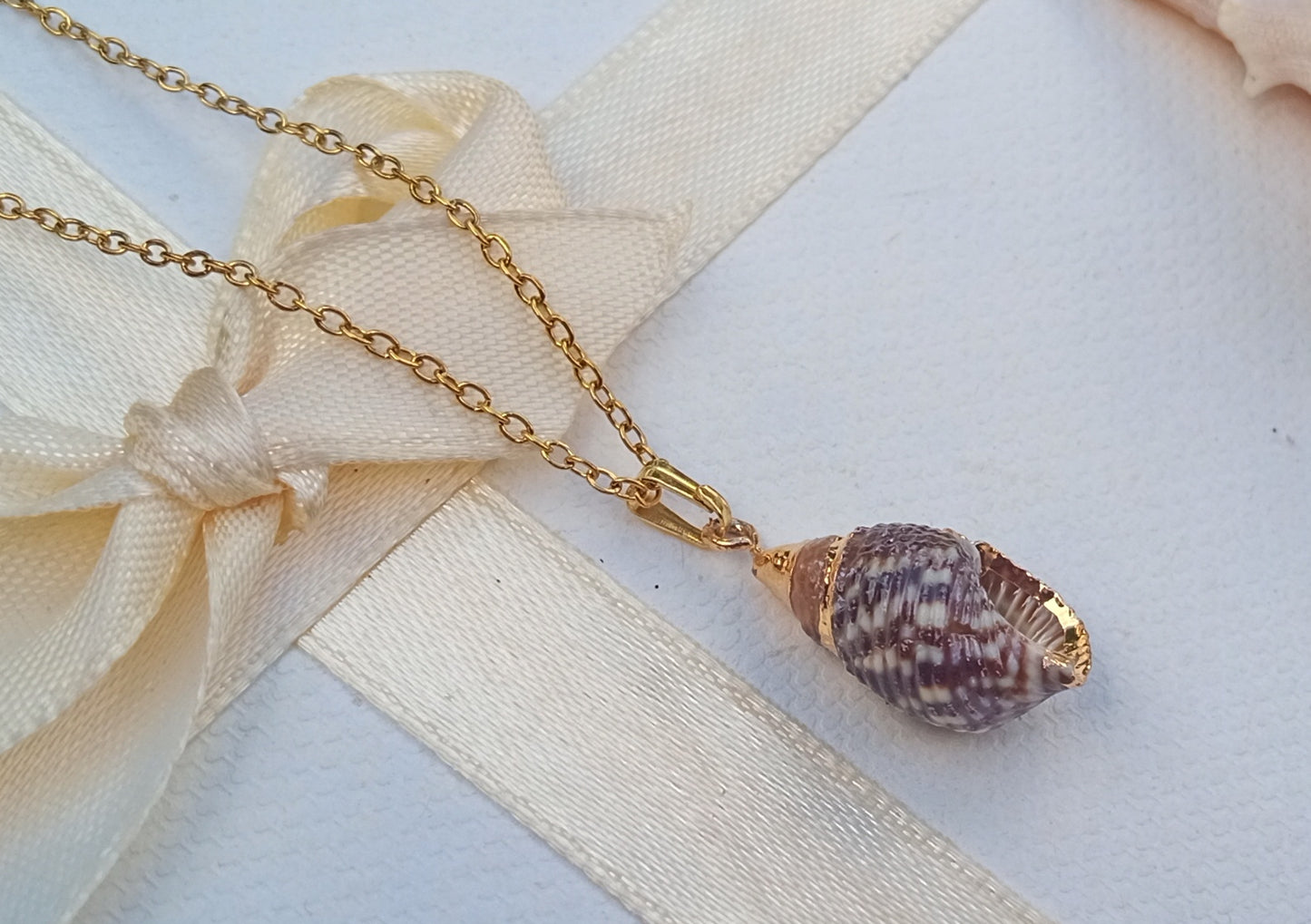 🐚 Volání moře: Pozlacený náhrdelník s filipínskou mušličkou