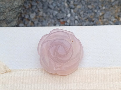 Minerální brož růže z růženínu 30 mm | Nerezová ocel