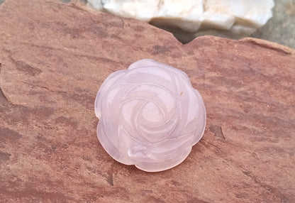Minerální brož růže z růženínu 30 mm | Nerezová ocel