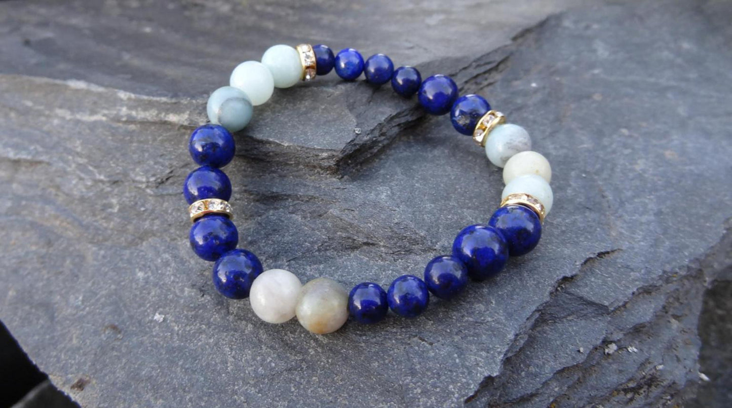 Moře klidu: Náramek s lapis lazuli a amazonitem