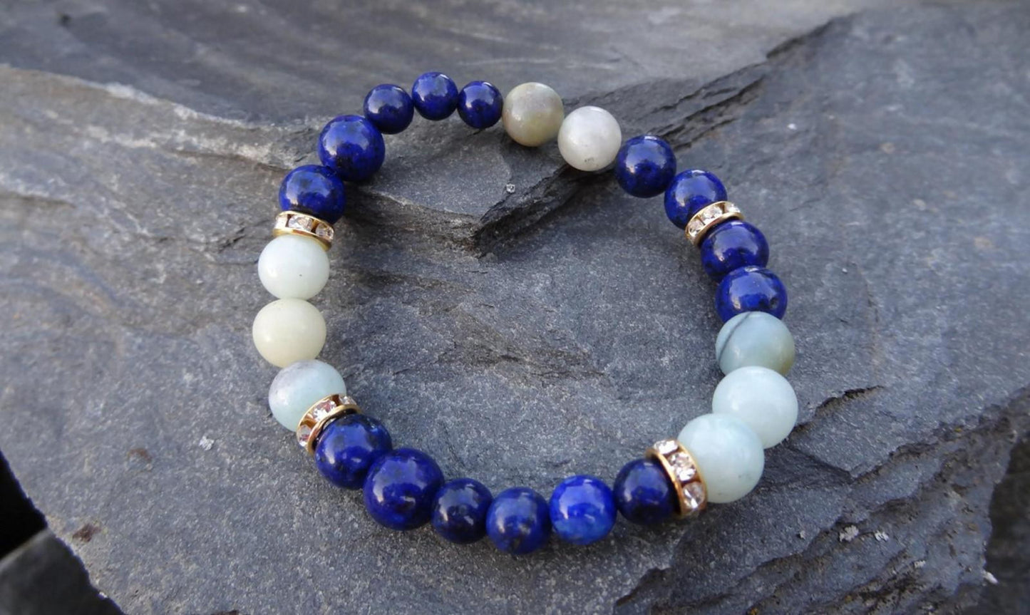 Moře klidu: Náramek s lapis lazuli a amazonitem