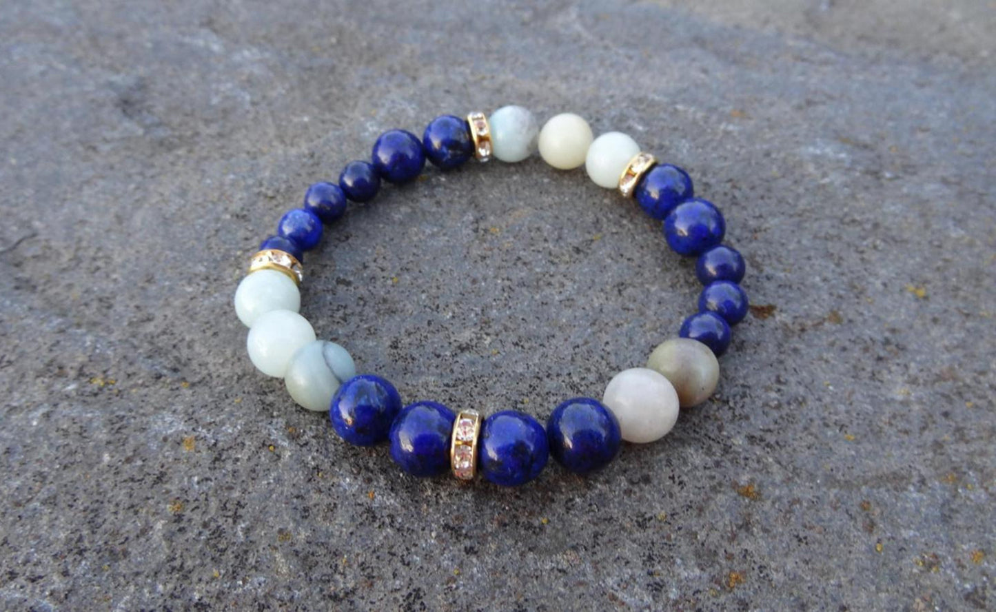 Moře klidu: Náramek s lapis lazuli a amazonitem