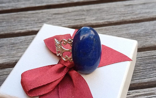 Výrazný prsten lapis lazuli 25mm na filigránovém kroužku