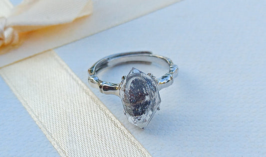 Prsten „Crystal Energy“ s Herkimerským diamantem – Chirurgická ocel