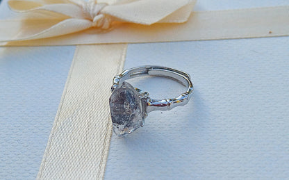 Prsten „Crystal Energy“ s Herkimerským diamantem – Chirurgická ocel