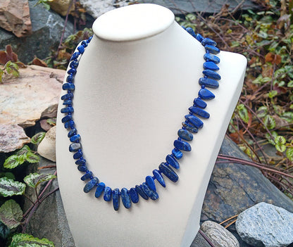 Půlnoční obloha: Náhrdelník z pravého Lapis lazuli
