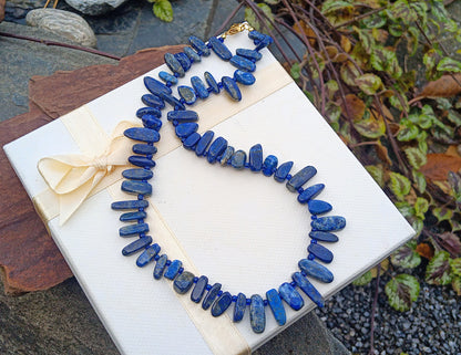 Půlnoční obloha: Náhrdelník z pravého Lapis lazuli