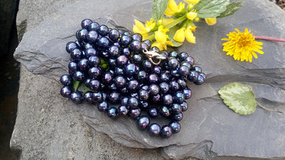 Luxusní náhrdelník z Tahitských perel „Black Orchid“ – 123 cm
