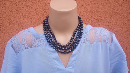 Luxusní náhrdelník z Tahitských perel „Black Orchid“ – 123 cm