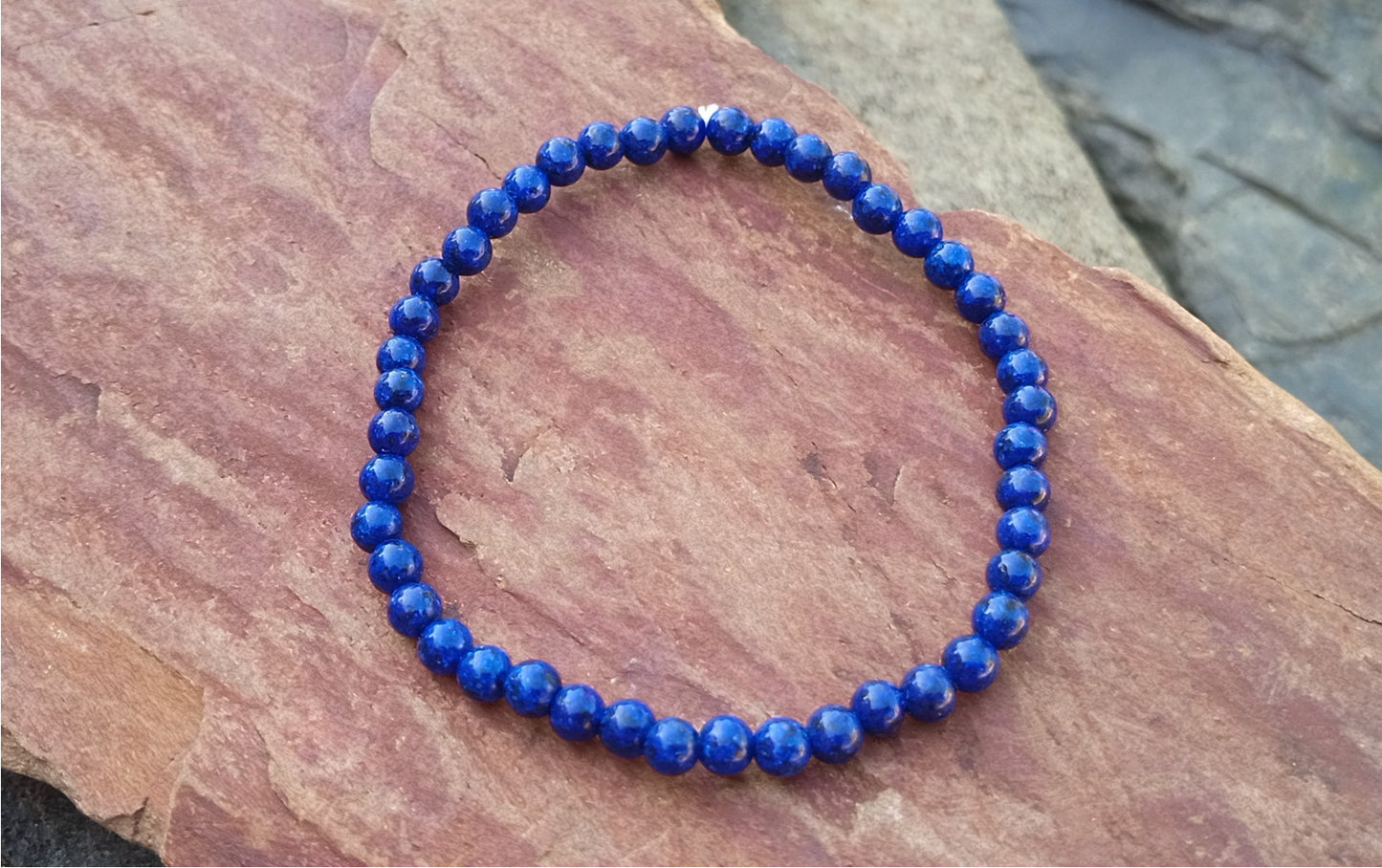 Jemný pružný náramek z lapis lazuli (3 mm)