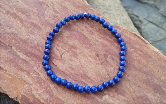 Jemný pružný náramek z lapis lazuli (3 mm)