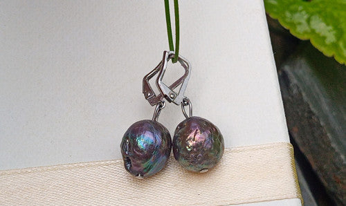 Luxusní náušnice s Tahitskými perlami (13 mm) – chirurgická ocel, dárkové balení