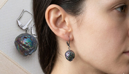 Luxusní náušnice s Tahitskými perlami (13 mm) – chirurgická ocel, dárkové balení