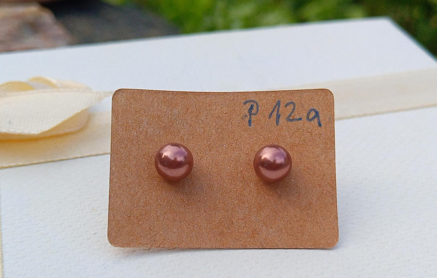 Perlové náušnice „Rose Copper“ – Pravé říční perly & Chirurgická ocel