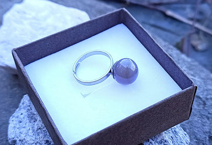 Elegantní prsten s přírodním achátem – Chirurgická ocel