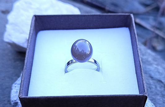 Elegantní prsten s přírodním achátem – Chirurgická ocel