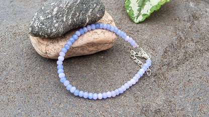 Jemný náramek z broušeného tanzanitu s prodlužovacím řetízkem z nerezové oceli