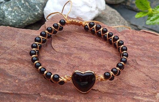 "Black Tourmaline Soul": Shamballa náramek s černým turmalínem